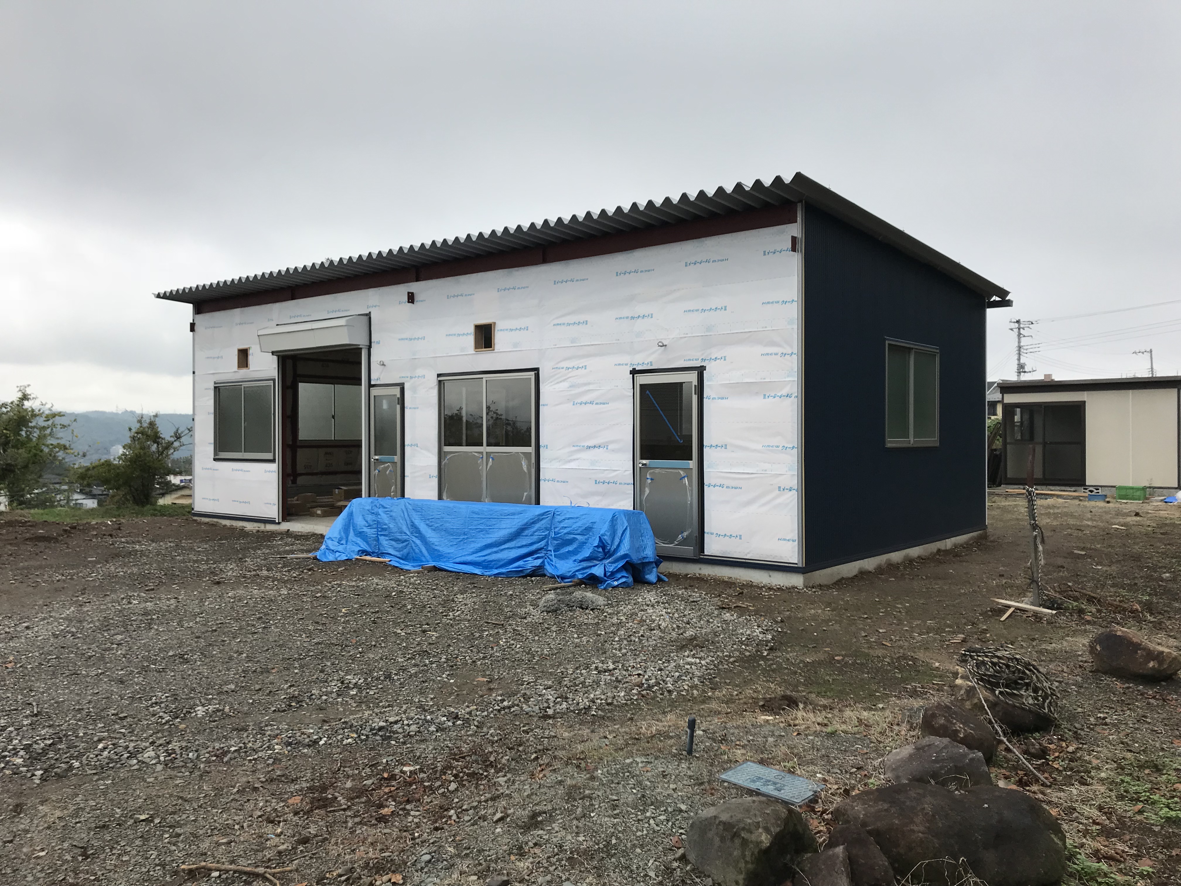 北杜市明野町I様倉庫建築中